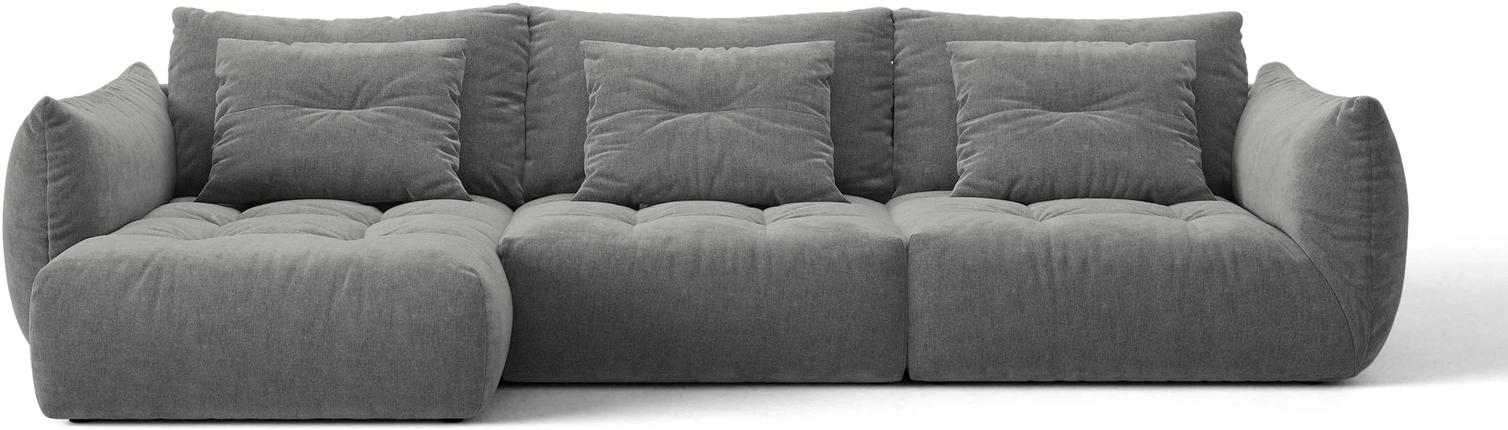 Chaiselongsofa Micadoni Bloom Venstrevendt  Mørkegrå Wind 89 Tekstureret Stof  327   152 Cm  Hjørnesofa