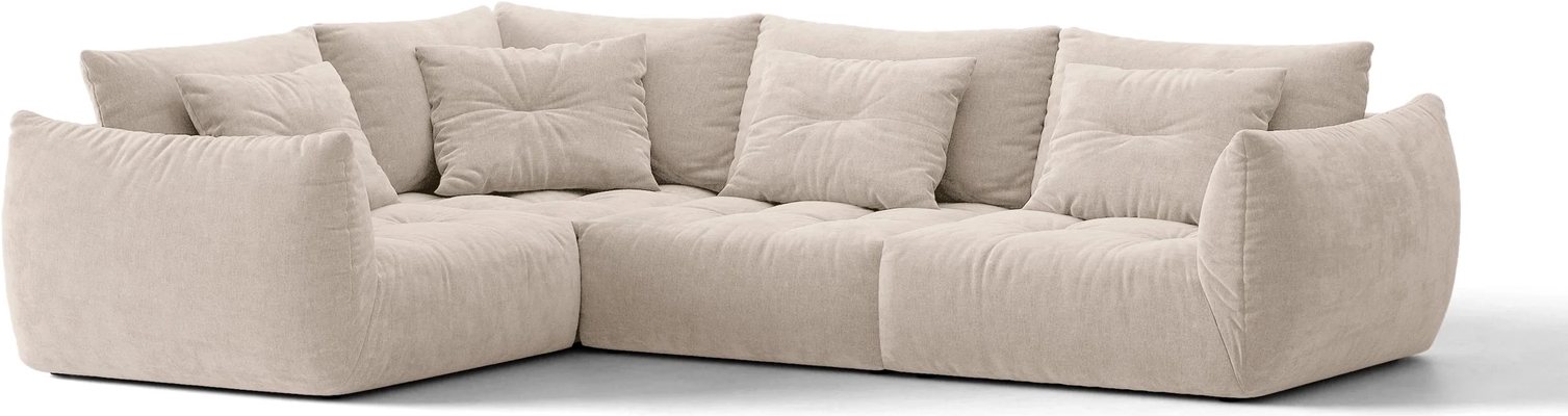 Chaiselongsofa Micadoni Bloom Venstrevendt  -personers Hjørnesofa  Lys Beige Wind 05 Tekstureret Stof  H97xb316xd222 Cm