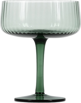 Champagneglas     Collection Ray Sæt   23 Cl Grøn  Riflet Glas