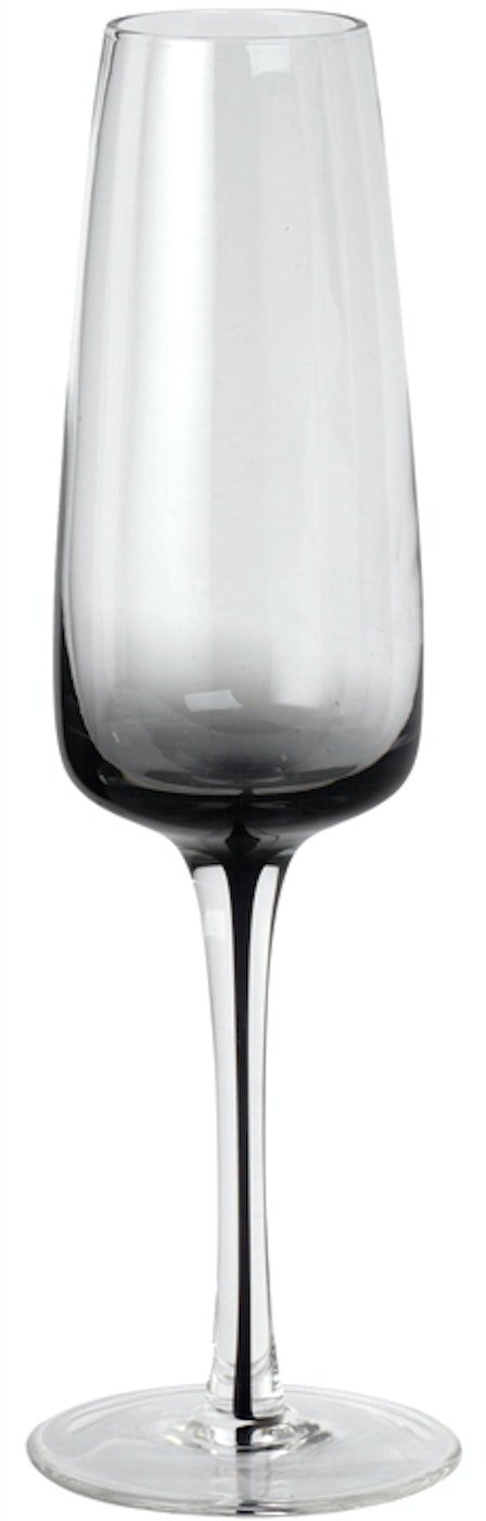 Champagneglas Sæt 16 Stk Broste Copenhagen Smoke Klar Grå 20 Cl ø7   H23 Cm
