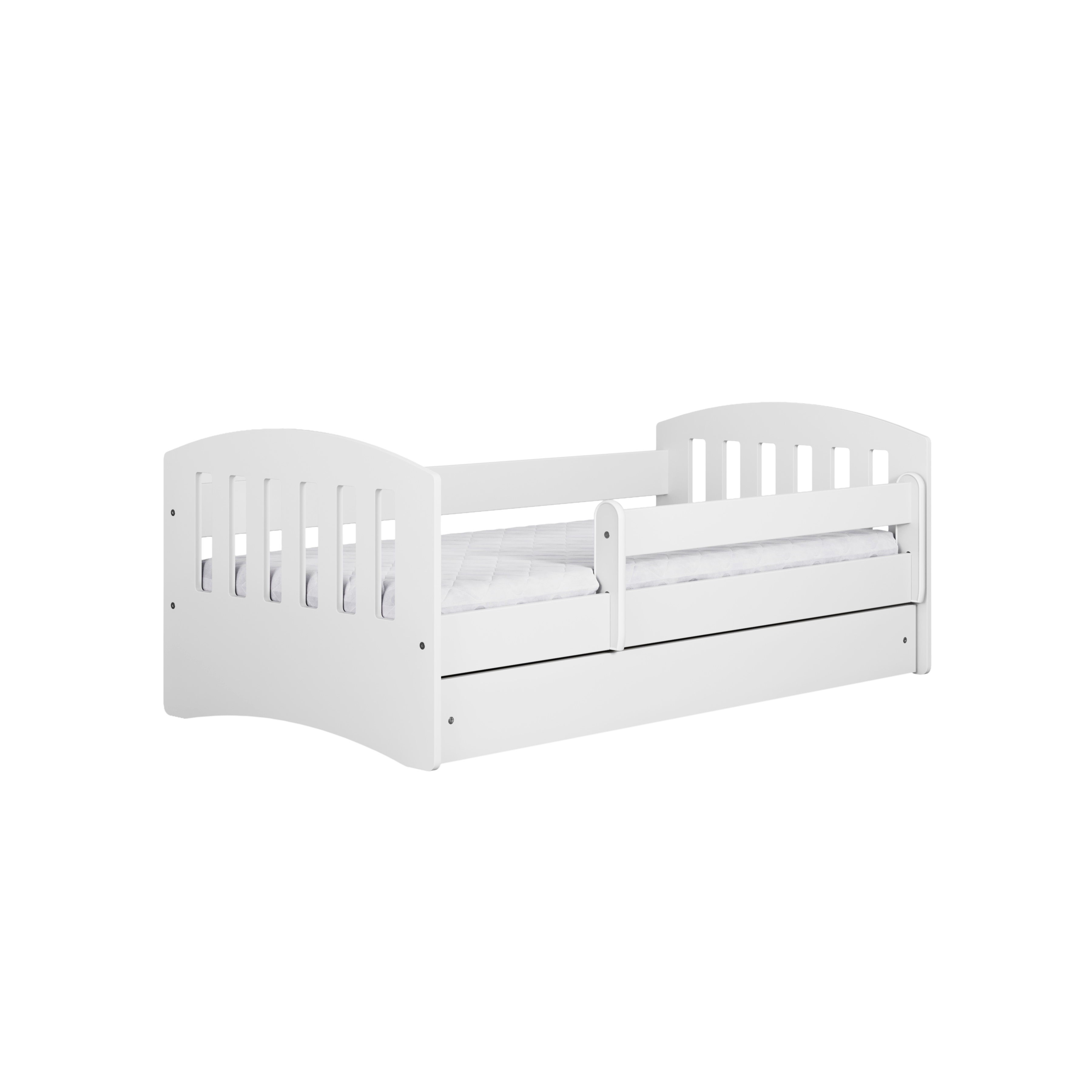 Classic   Juniorseng     Madras  Sengehest  Skuffe Hvid Laminat Og Mdf  140x80