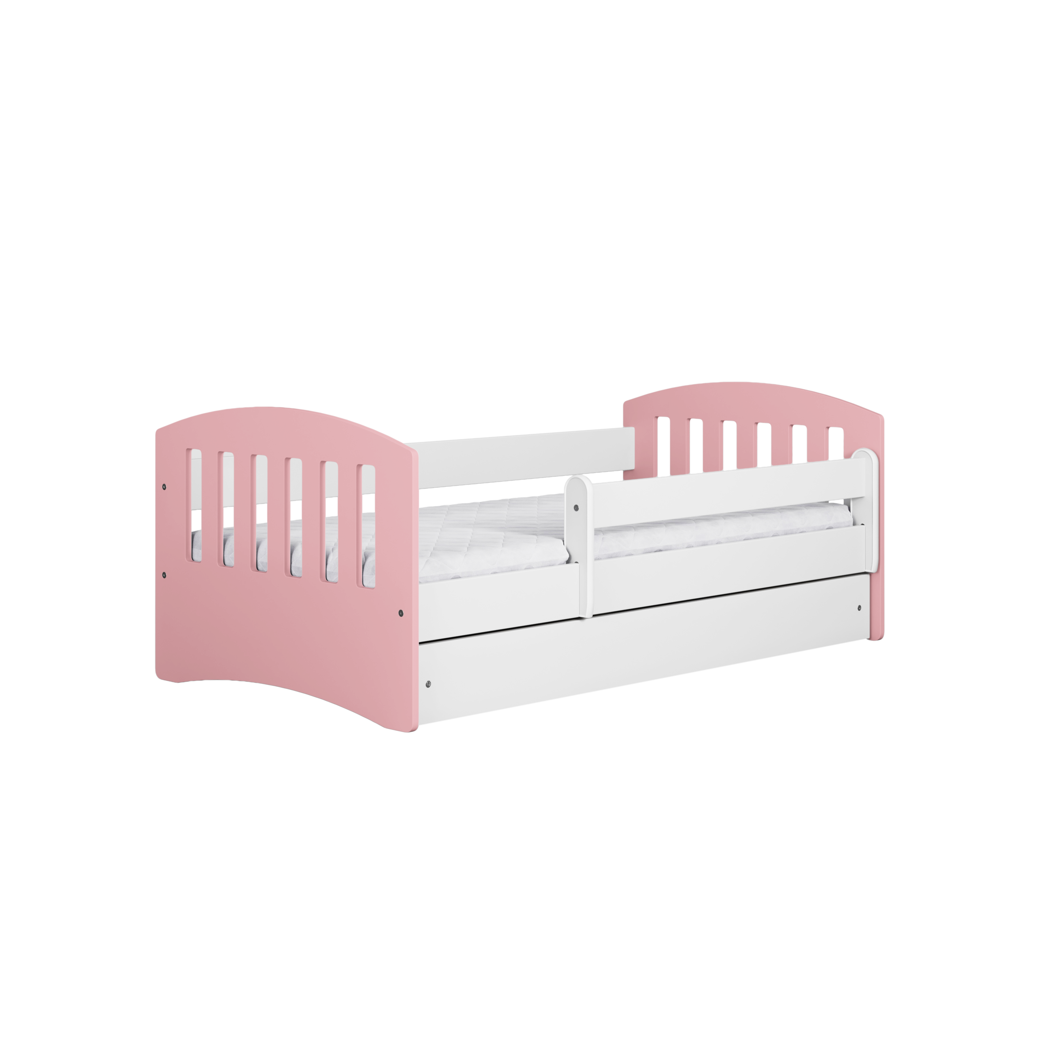 Classic   Juniorseng     Madras  Sengehest  Skuffe Hvid Og Lyserød Laminat Og Mdf  160x80