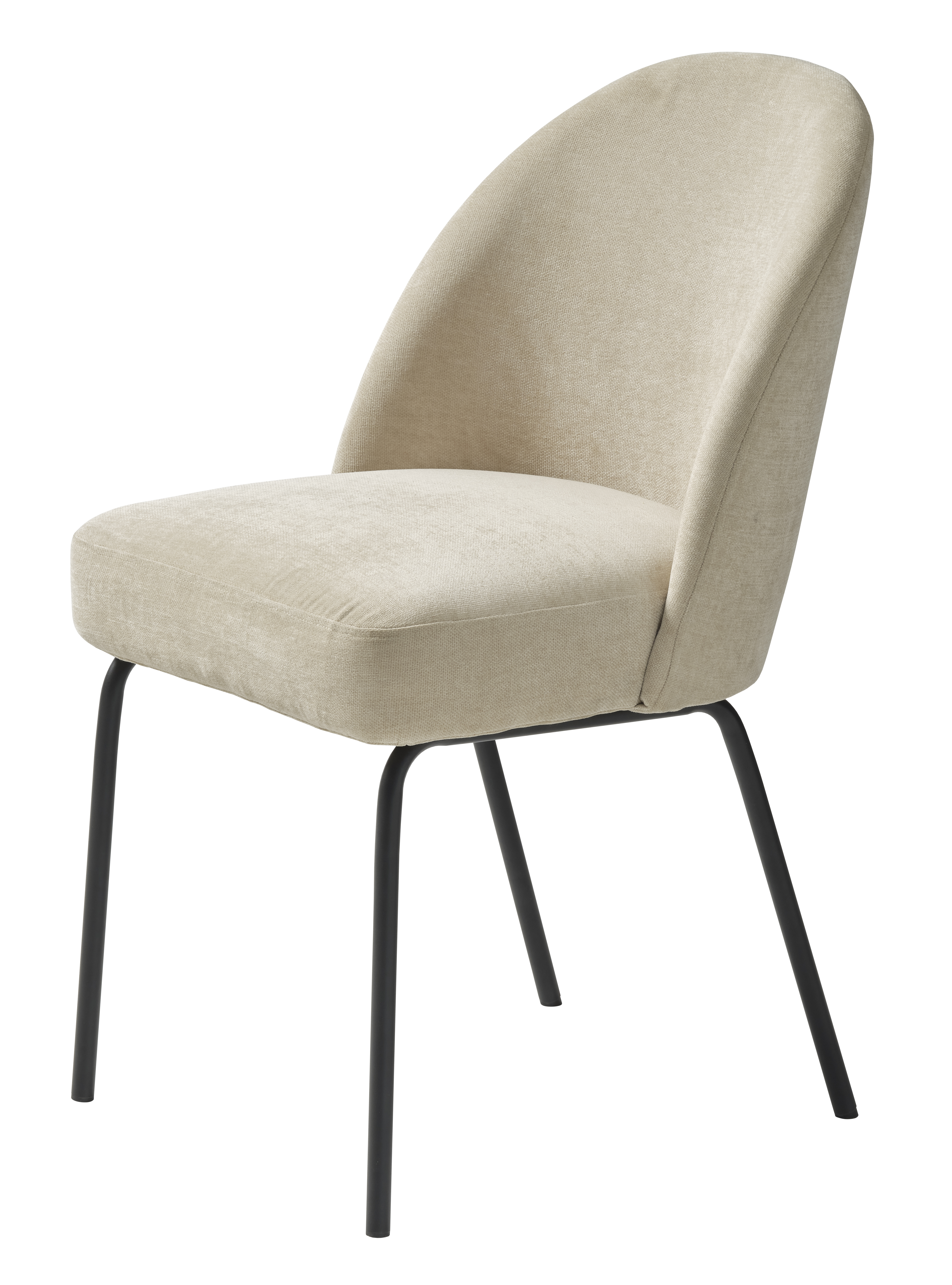 Creston Spisebordsstol Sand Chenille Og Sorte Ben