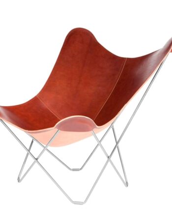 Cuero Pampa Mariposa Flagermusstol Oak Krom Stel  : Erling Christensen Møbler