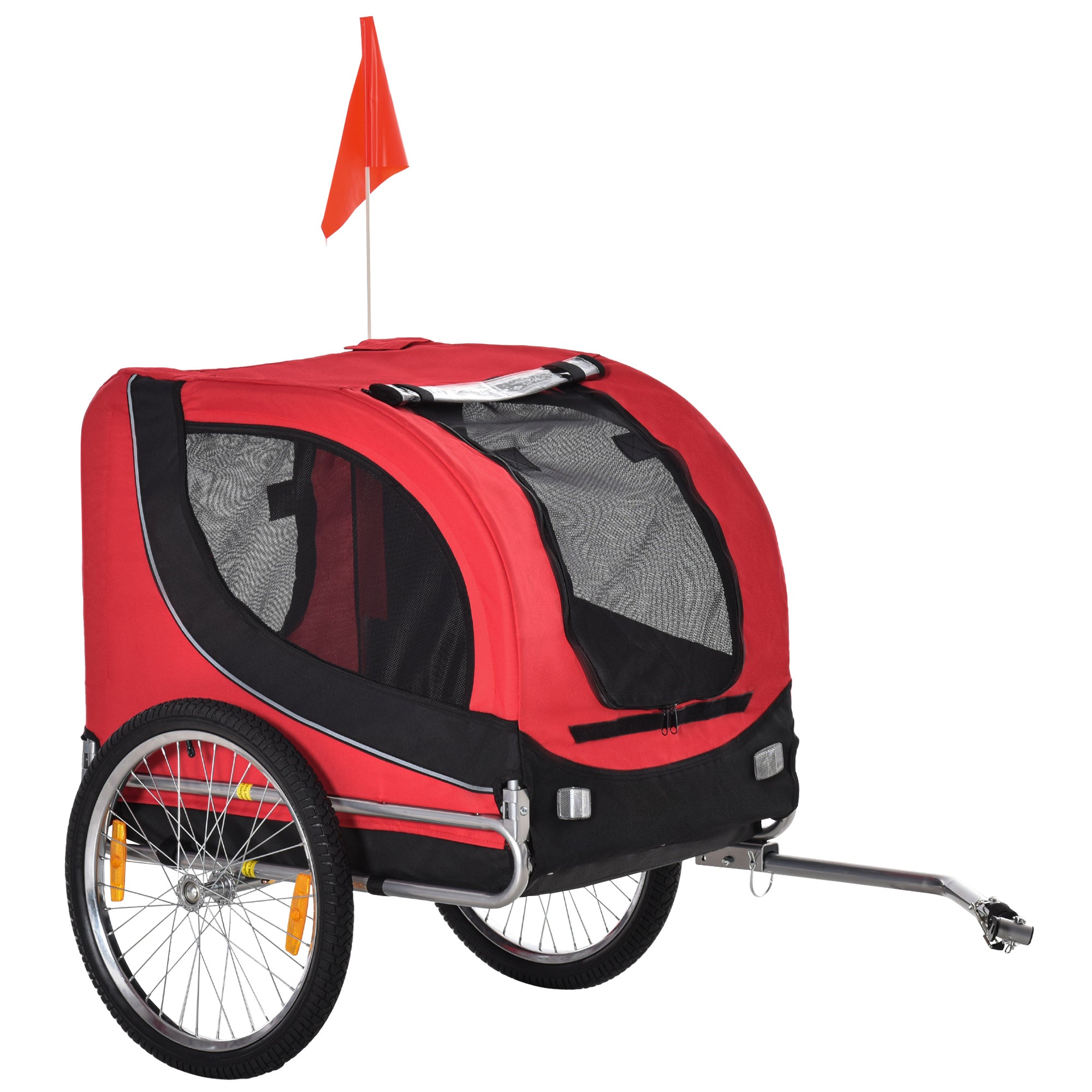 Cykeltrailer Hundetrailer Op Til 20 Kg Med Universalkobling Stål Rød Sort