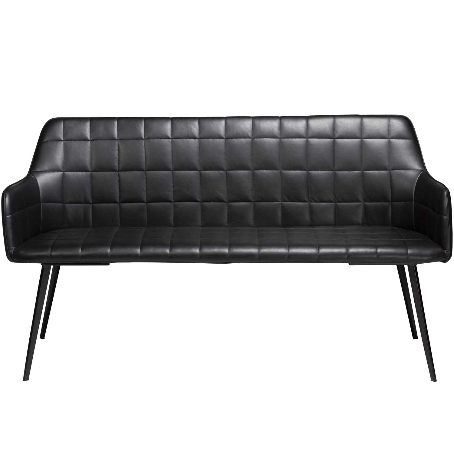 Dan-form Embrace Sofabænk Vintage Sort Kunstlæder Og Sort Stål