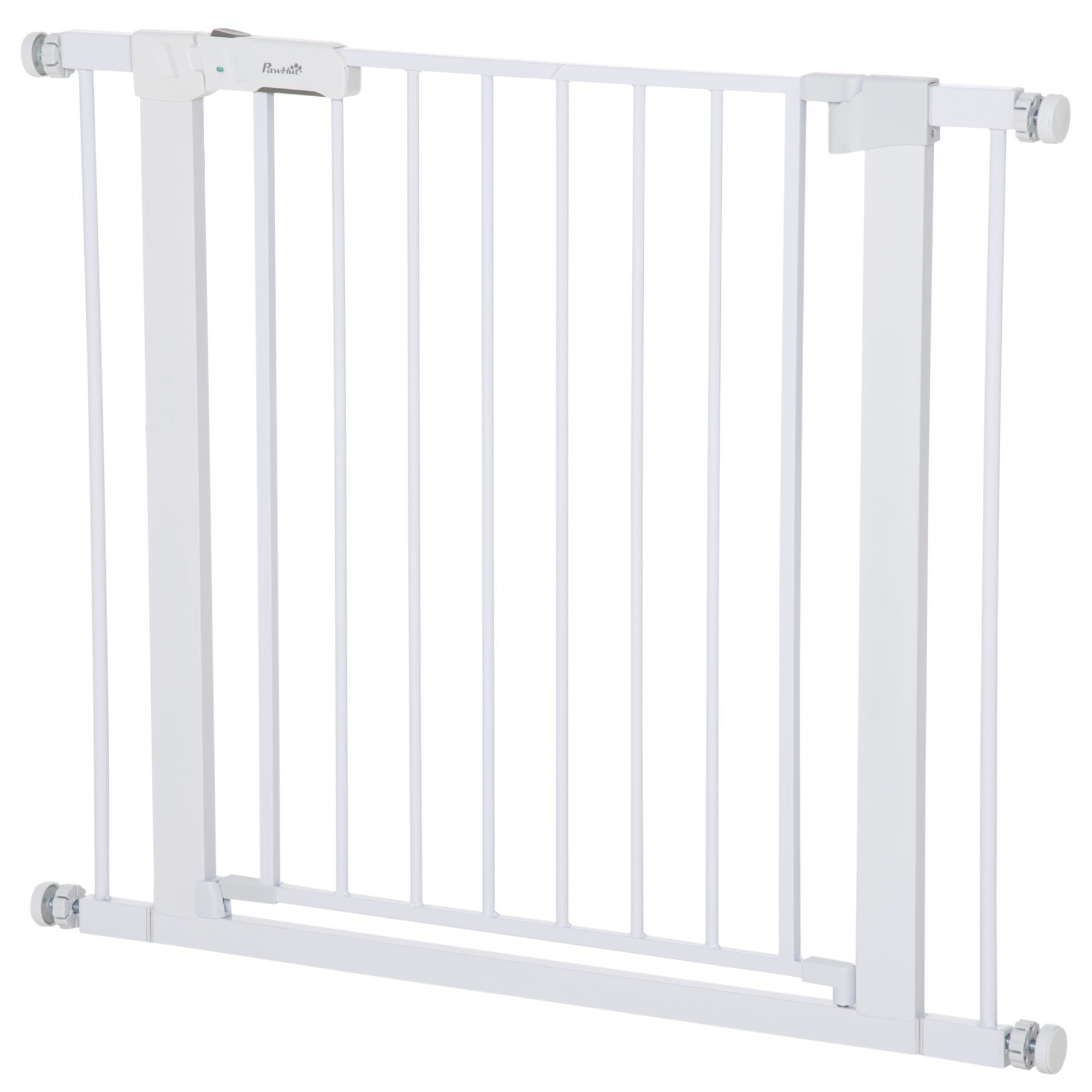Dørgitter  Ingen Boring Nødvendig  Justerbar Bredde 75-96 Cm  åbning Med En Hånd  Metal  Hvid  Automatisk Lukkende Babysikkerhedsgitter