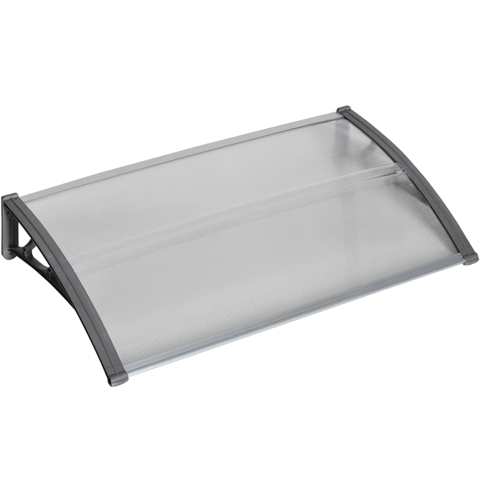 Dørmarkise  Beskyttelse Mod Regn  Vind Og Hagl  Polycarbonat  Aluminium  110   60   18 Cm  Grå