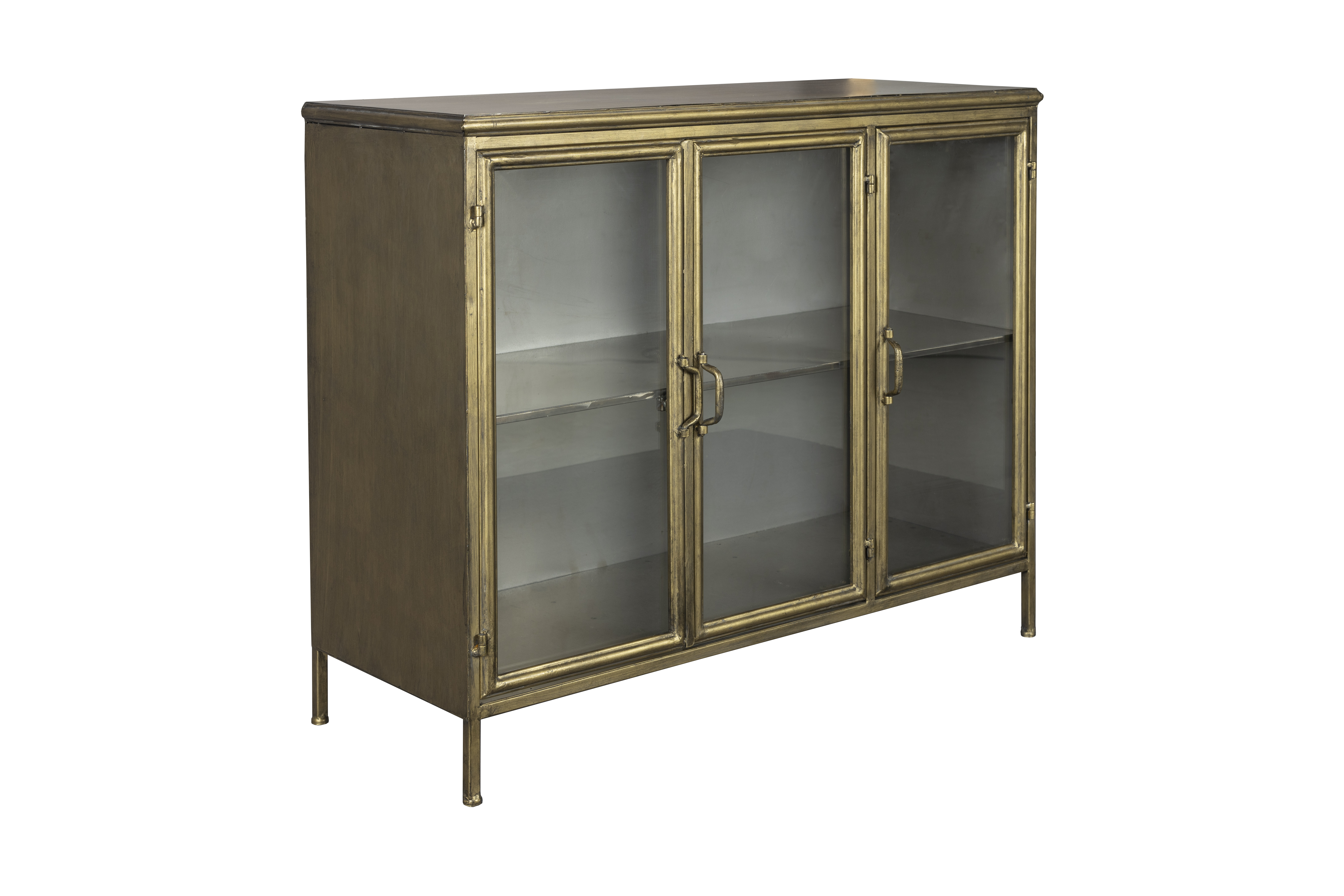 Dutchbone Gertlush Skænk       Låger Og   Hylde Glas Og Antik Finish Jern