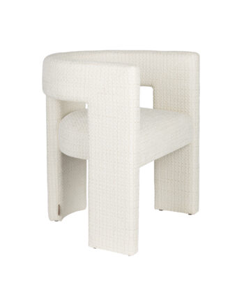 Dutchbone Medina Spisebordsstol     Armlæn Offwhite Stof