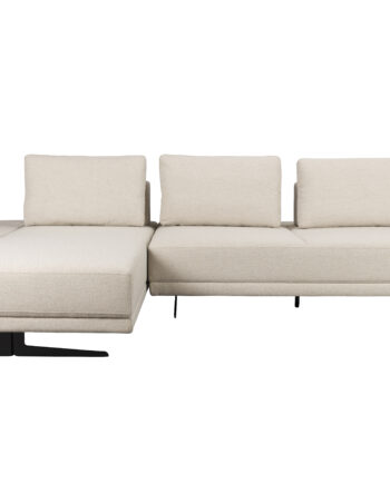 Dutchbone Shelly Sofa     Venstre Chaiselong Offwhite Polyester Stof Og Stål