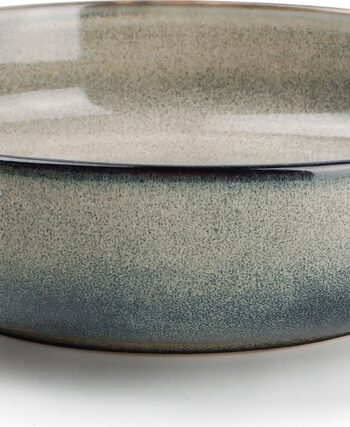 Dyb Tallerken Salt   Pepper Meridian  Grøn Stentøj ø22 Cm  Reaktiv Glasur  Tåler Mikrobølgeovn   Opvaskemaskine