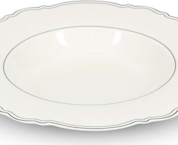 Dybe Tallerkener     Collection Odette   Stk New Bone China Porcelæn Hvid Bølget Kant
