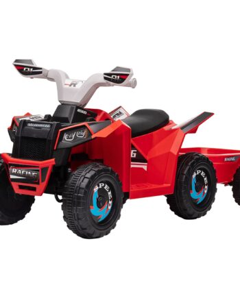 Elektrisk Børne-atv Med Anhænger      Km    50 Minutters Køretid  Til     Til   år  Op Til 25 Kg  Rød