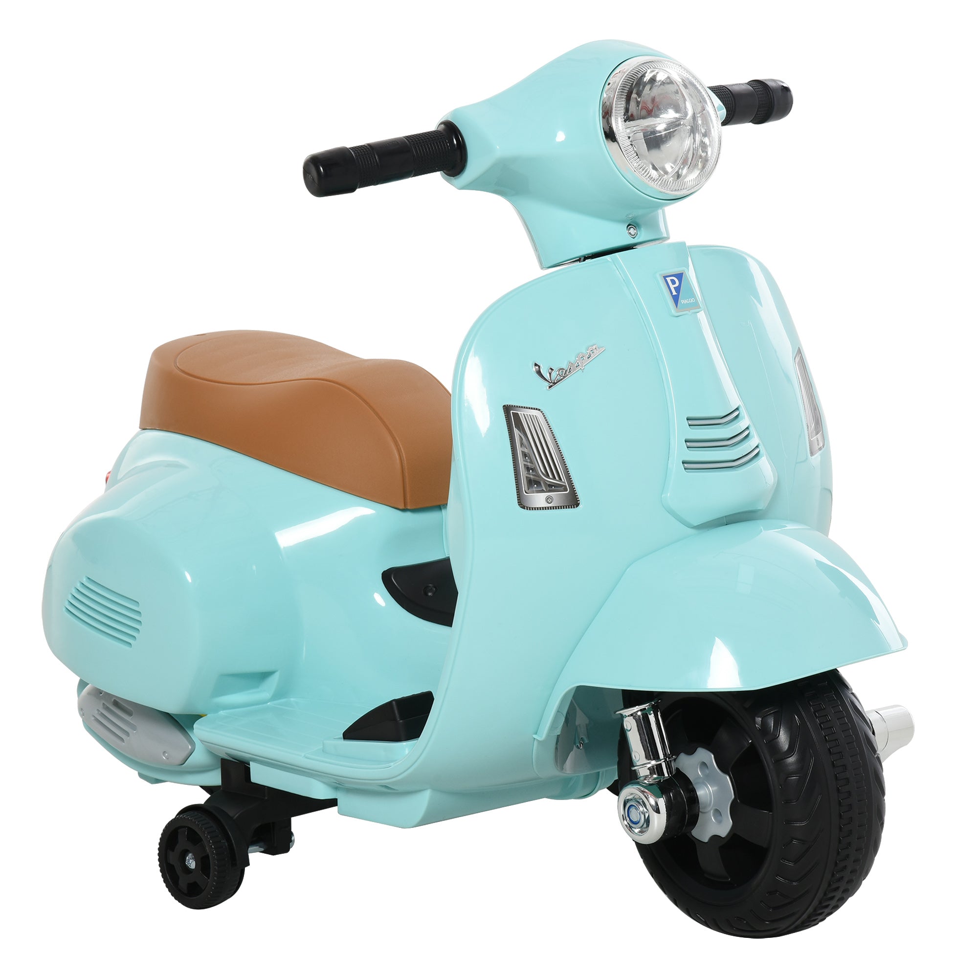 Elektrisk Børnemotorcykel Vespa Elmotorcykel Med Led-lys  Lyd  Børns Elmotorcykel Til Børn Fra 18-36 Måneder Grøn