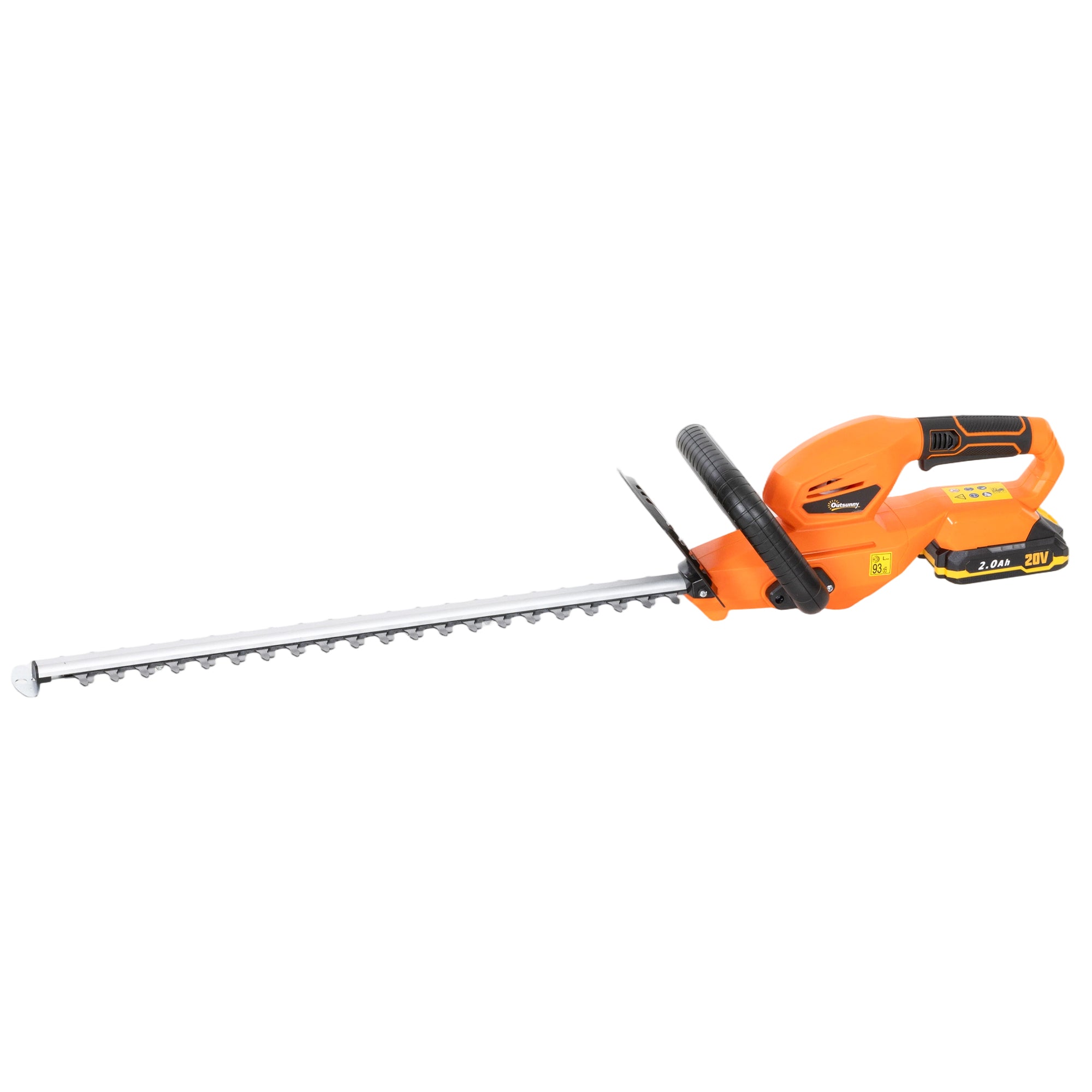 Elektrisk Hækkeklipper  Batteridrevet  100w Motor  Ledningsfri  51 Cm Klippelængde  Abs  Orange