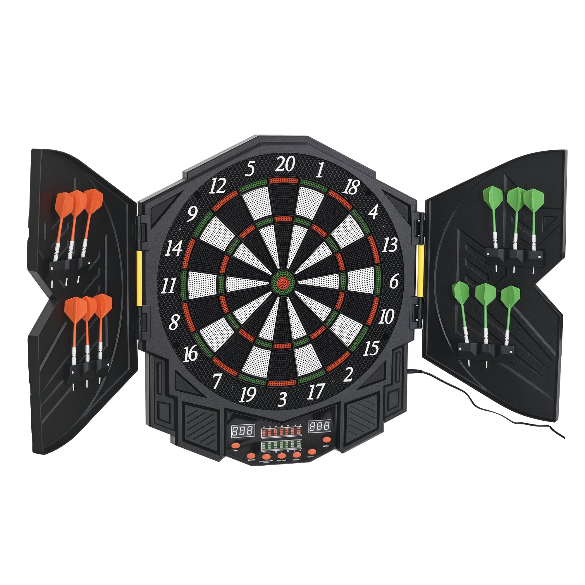 Elektronisk Dartskive Dartskive Med Stemmemeddelelser Engelsk Stemme Led-displays 12 Dart 27 Spil 216 Variationer Dartmaskine Med Døre Dartskivesæt Til Op Til   Spillere