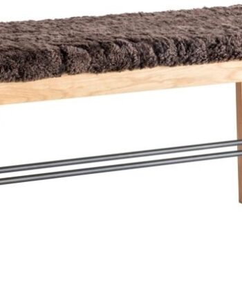 Entrébænk Oscarssons Möbel Cora   Lakeret Eg Med Brunt Fåreskind  H46   90   40 Cm