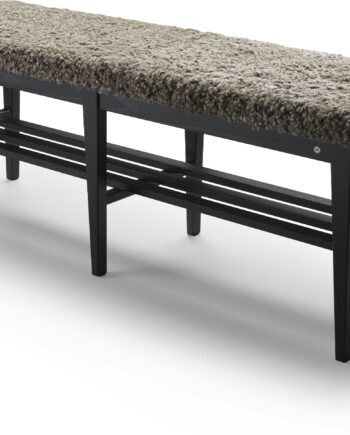 Entrébænk Siddebænk Oscarssons Möbel Nadja Med Sandfarvet Fåreskind Og Sortbejset Ask 130ã 40ã 46 Cm