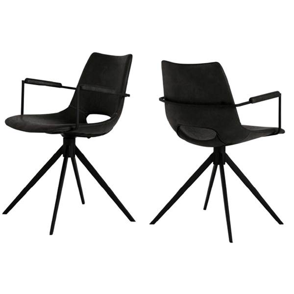 Erling Christensen Møbler Cayman Spisebordsstol Med Drejefunktion Og Armlæn Topper Deep Black : Erling Christensen Møbler  : Erling Christensen