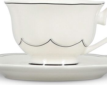 Espressokop Sæt     Collection Odette    Stk New Bone China Porcelæn Hvid  19 Cl  Inkl  Underkopper  Tåler Opvask Mikro