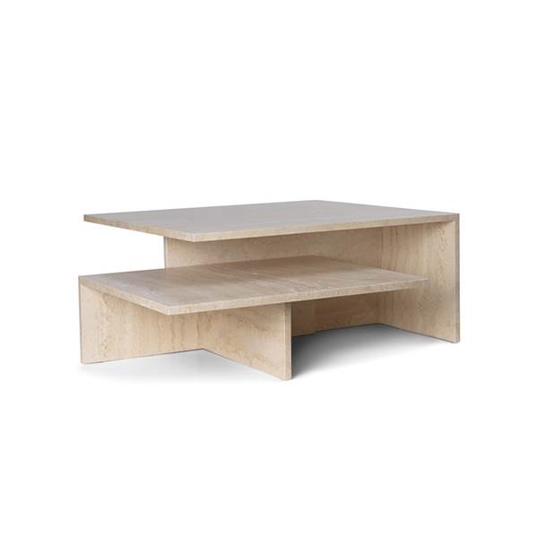 Ferm Living Distinct Grande Duo Tables Travertine  : Erling Christensen Møbler