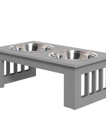 Foderstation Til Hunde  Skridsikker  44x24x15cm  Grå    9l Pr  Skål
