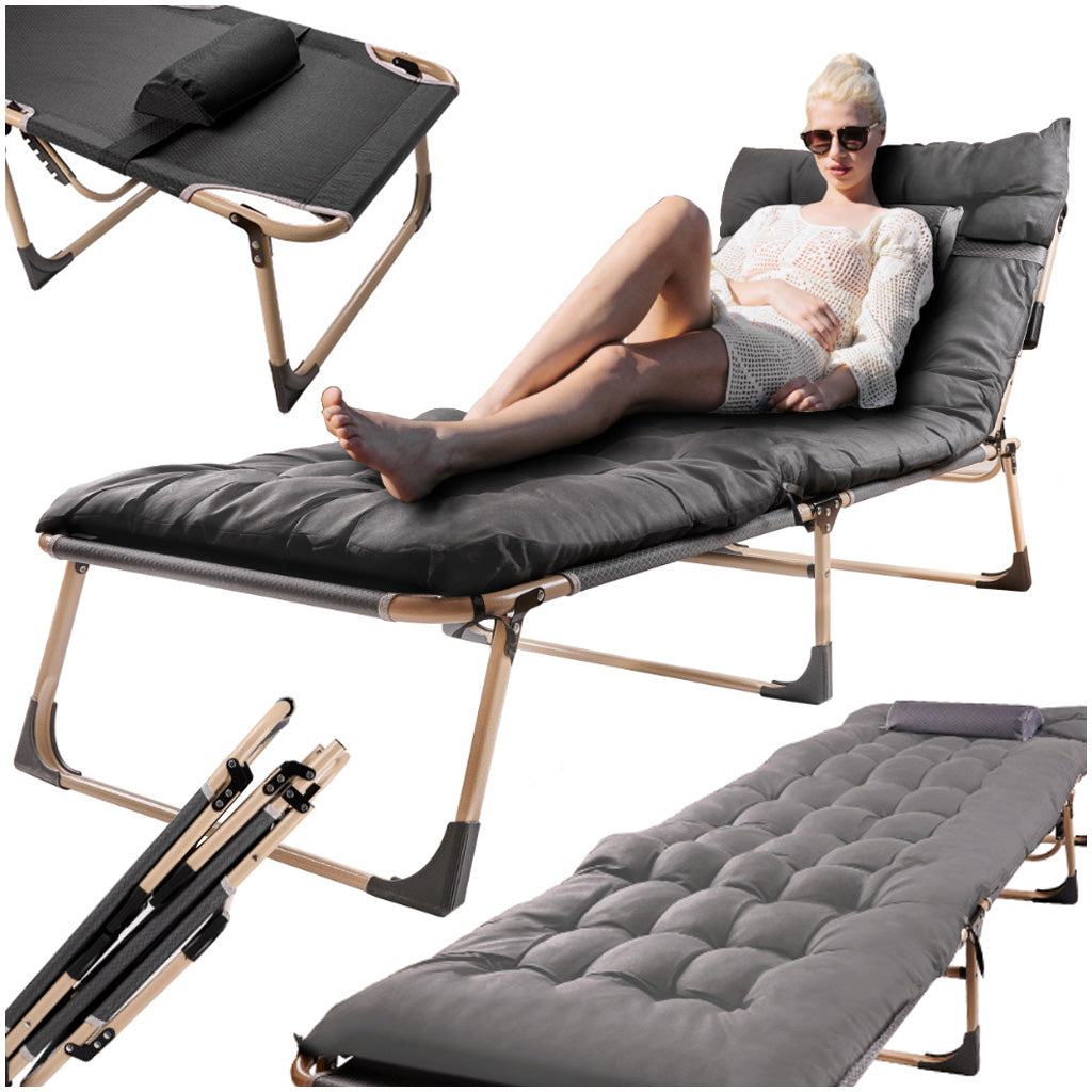 Foldeseng Til Camping 193 Cm   Med Madras Og Pude