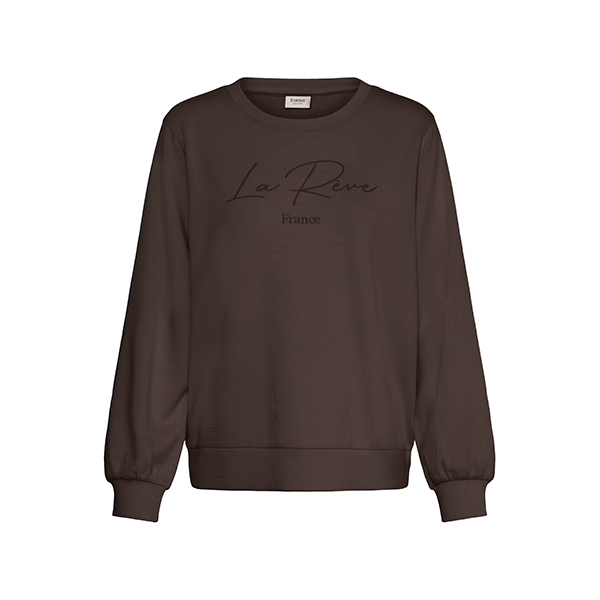 Fransa Fraurora Pu 26 Sweatshirt Hot Fudge Text   Brown  : Erling Christensen Møbler