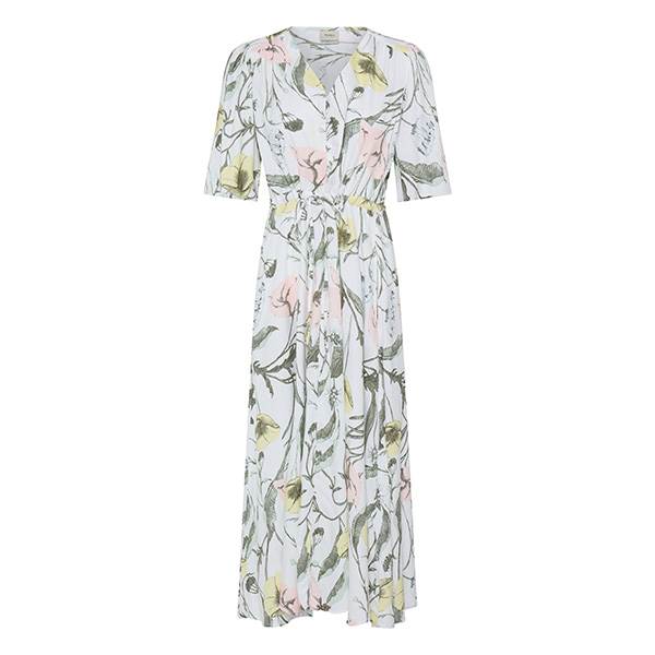Fransa Frlaya Dr   Kjole  Pastel Yellow Floral   Green  : Erling Christensen Møbler