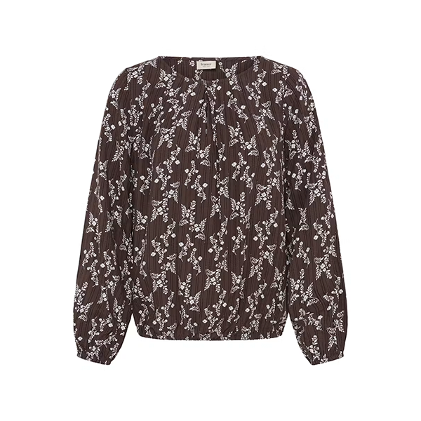 Fransa Frmerle Bl   Bluse Flower Drop Hot Fudge   Brown  : Erling Christensen Møbler