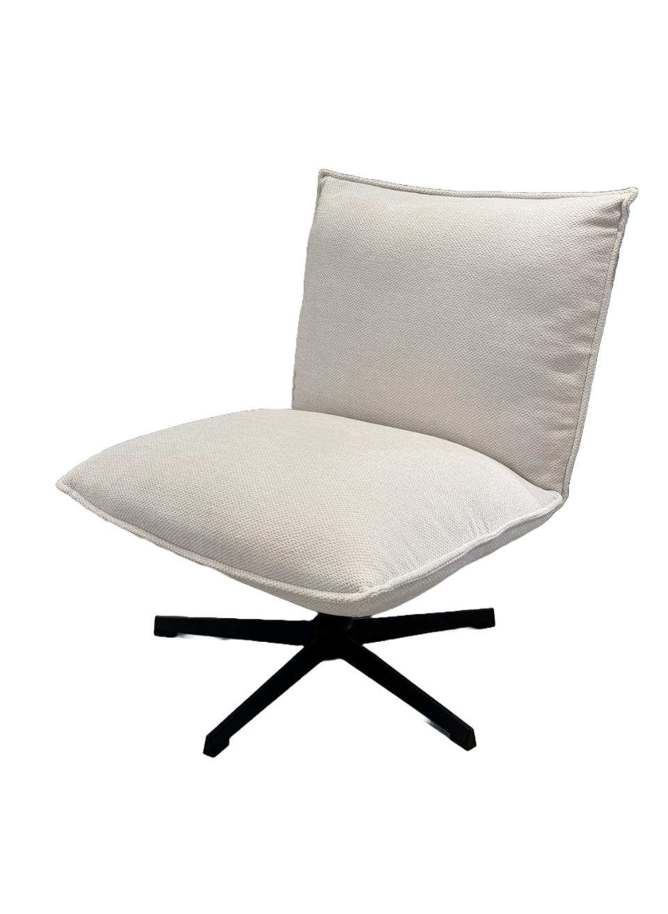 Fraser Loungestol Offwhite Chenille Og Sorte Ben
