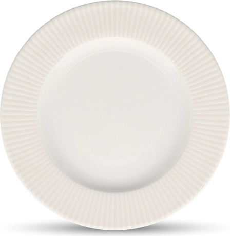 Frokosttallerken Bonbistro Solis ø20 Cm Porcelæn Hvid Rillet Kant Tåler Mikrobølgeovn Og Opvaskemaskine