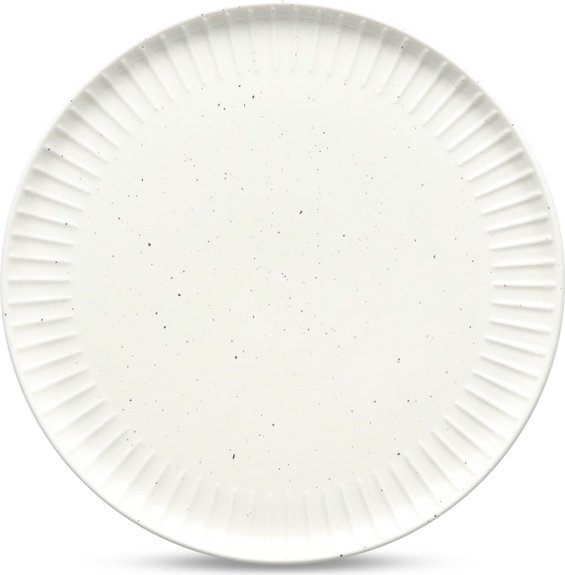 Frokosttallerken Salt Pepper Ora Gloss 21 Cm New Bone China Porcelæn Hvid Rillekant Reaktiv Glasur