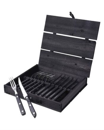 Gense Old Farmer Steak- Grillbestik 12 Dele Sort Stål  : Erling Christensen Møbler
