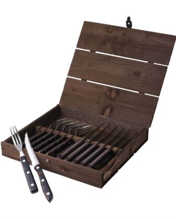 Gense Old Farmer Steak- Grillbestik 12 Dele Træ Stål  : Erling Christensen Møbler