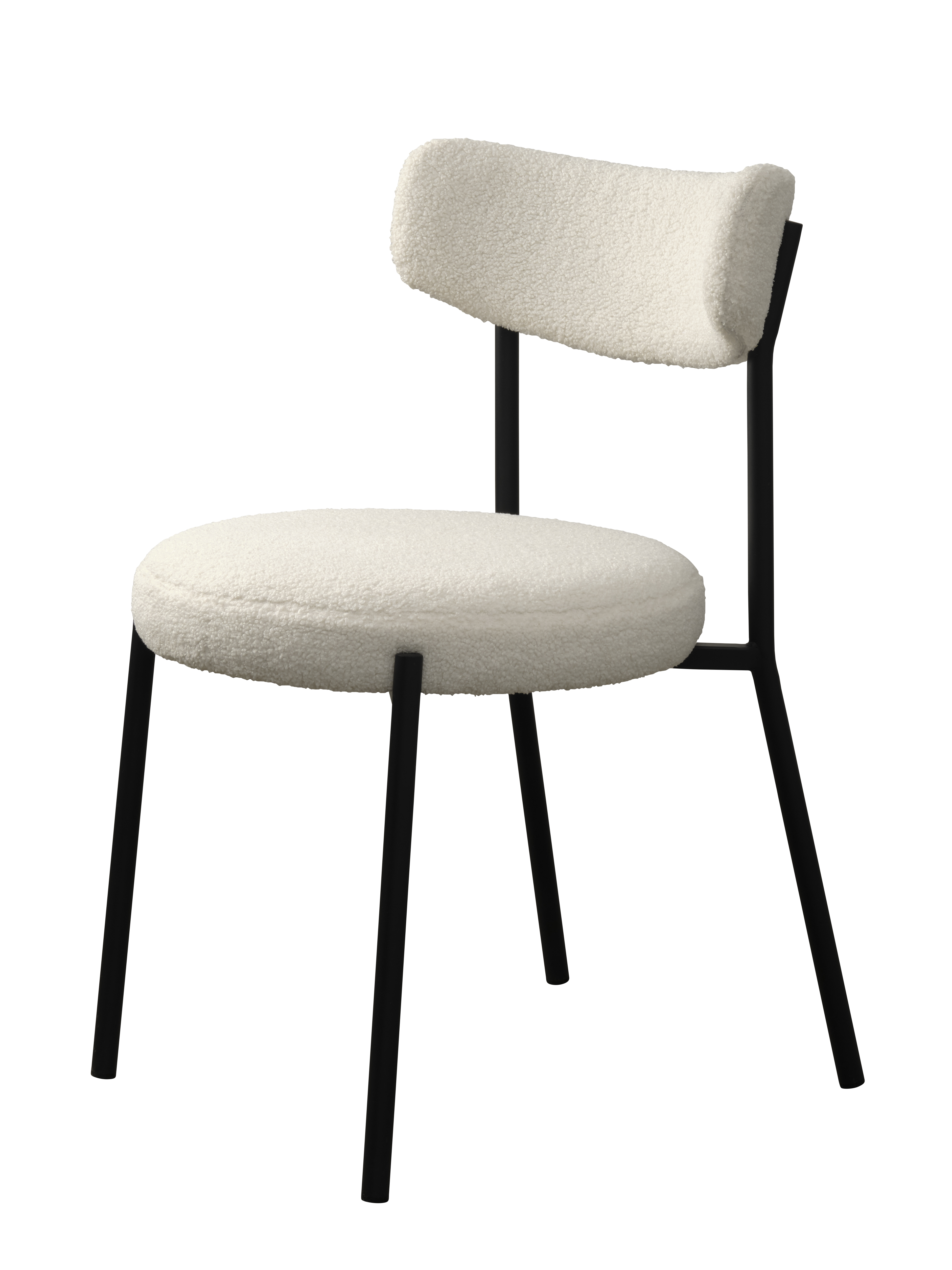 Gimli Spisebordsstol Offwhite Bamsestof Og Sort Metal