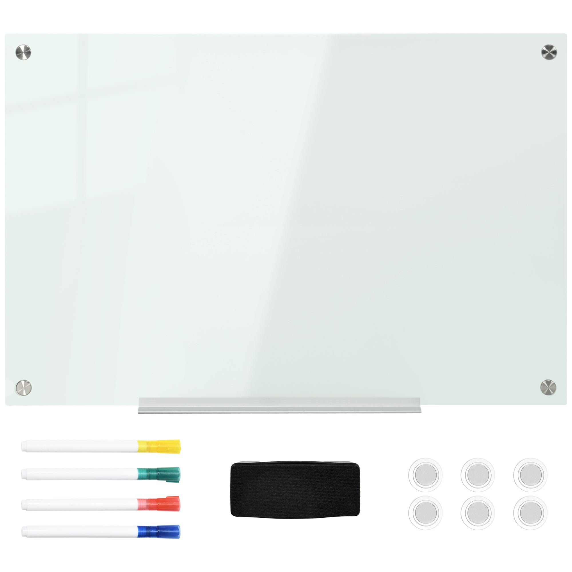 Glas Whiteboard  Memoboard  Whiteboard    Penne    Magneter    Svamp    Bakke  Hvid