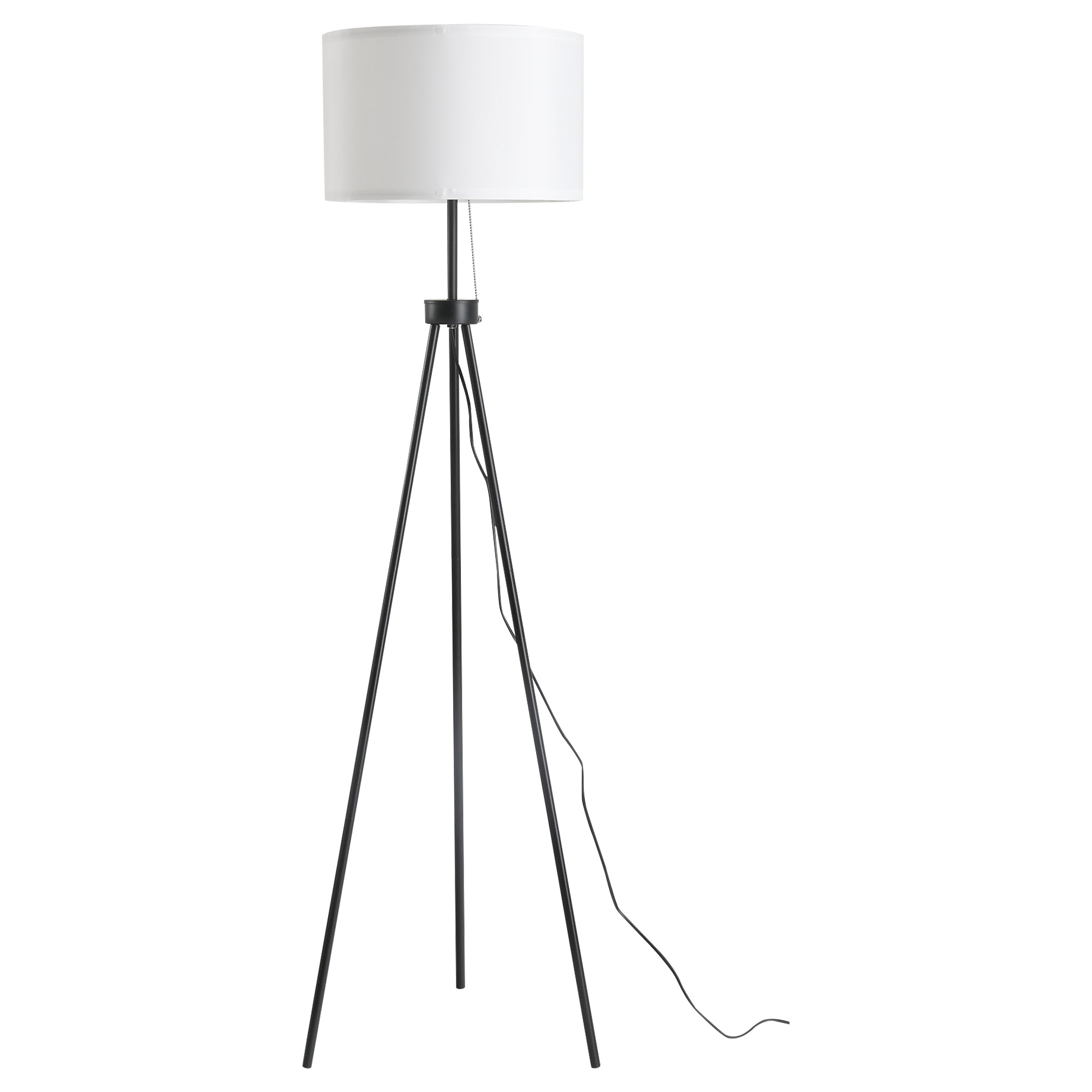 Gulvlampe E27  Stål Polyester  37x37x152cm  Sort Hvid