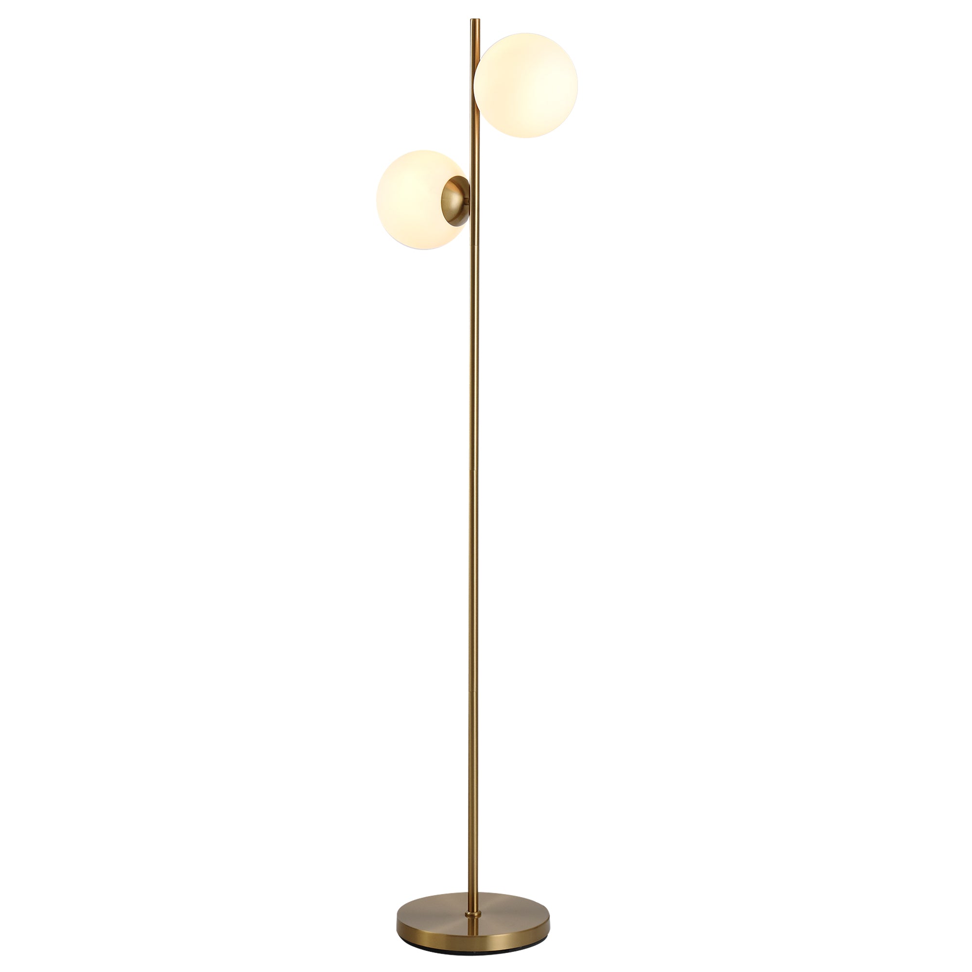 Gulvlampe Gulvlampe  -delt Glasskærm  Stål Glas  39   28   165 Cm  Gylden Hvid