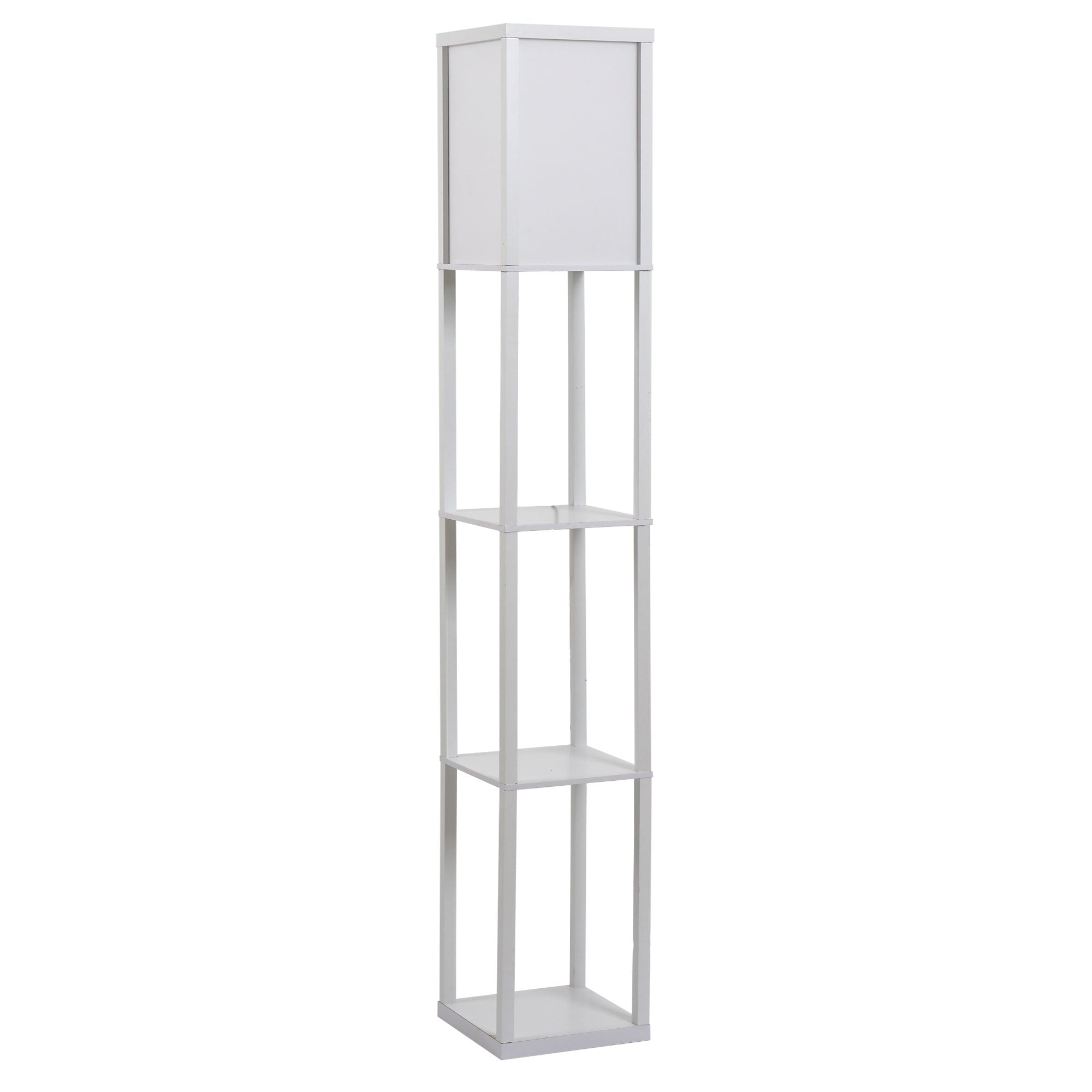 Gulvlampe Med Hylder  Gulvlampe  Træ  26   26   160 Cm  Til Stue Soveværelse  Uden Pære