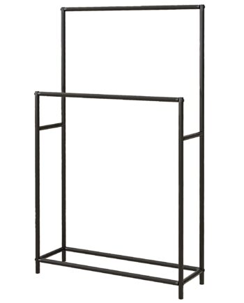Håndklædetørrer  Fritstående    Stænger  Rustfri  66x20x110cm  Sort