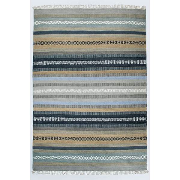 Hc Interior Rugs Kelim Denver Blue   Sand  : Erling Christensen Møbler
