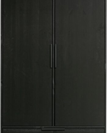 Highboard Woood Adam   Sort Massivt Fyrretræ Opbevaringsskab 200    100    53 Cm