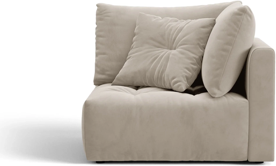 Hjørnemodul Modulsofa Micadoni Bloom Byg-selv Lysebeige Velour Casino Pearl H97ã B105ã D105 Cm