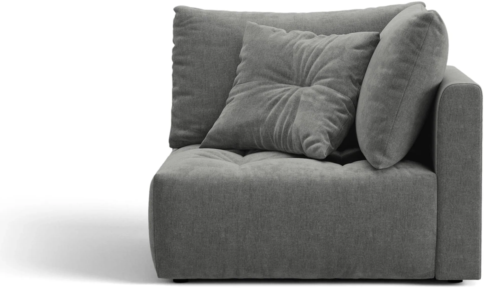 Hjørnemodul Til Modulsofa Micadoni Bloom  Mørkegrå Wind-stof  Tekstureret  H97xb105xd105