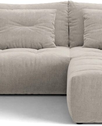 Hjørnesofa Micadoni Bloom  Lysgrå Wind 84 Tekstureret Stof   -personers Med Vendbar Puf  B232ã D214 Cm