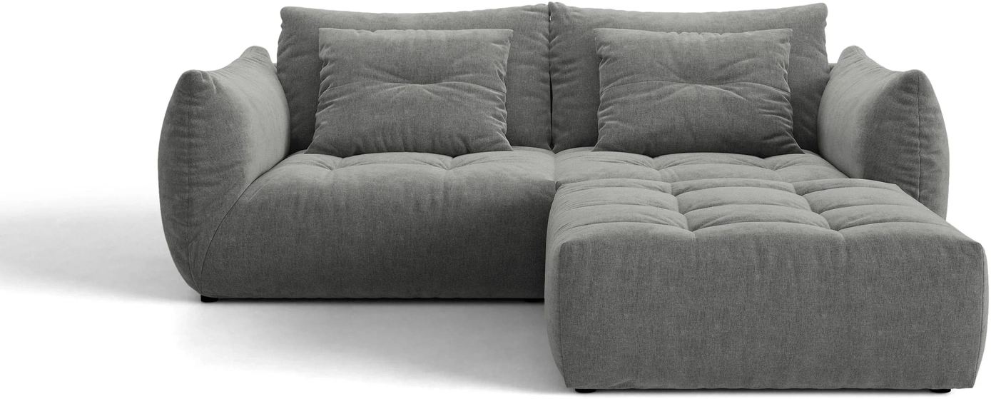 Hjørnesofa Micadoni Bloom Mørkegrå Wind 89 Tekstureret Stof  Vendbar   -personers  B232 D214 H97