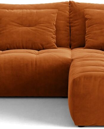 Hjørnesofa Micadoni Bloom  Terrakotta Velour   -personers  Universal Venstre Højre  B232ã D214 Cm