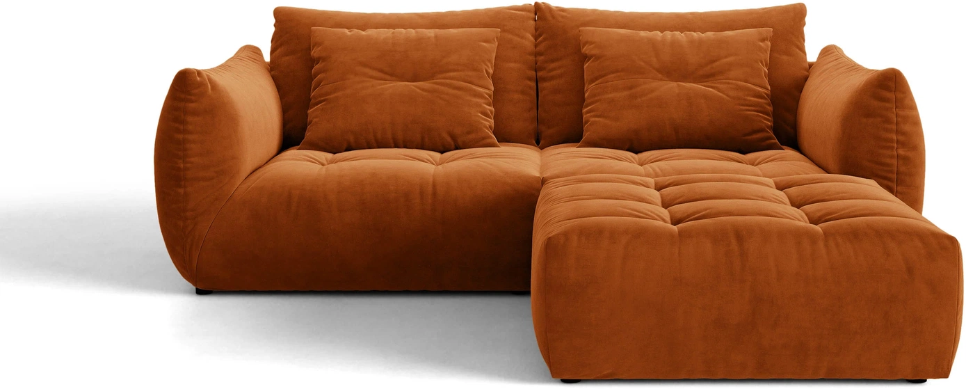 Hjørnesofa Micadoni Bloom  Terrakotta Velour   -personers  Universal Venstre Højre  B232ã D214 Cm